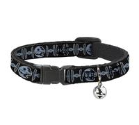 Cat Collar Breakaway with Bell Star Wars Death Star and TIE Fighters Black/Gray