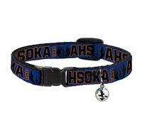 Cat Collar Breakaway with Bell Star Wars TANO AHSOKA Pose/Jedi Order Insignia Bl