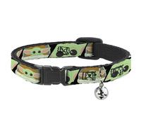 Cat Collar Breakaway with Bell Star Wars The Child Chibi Face Blocks Black NARRO