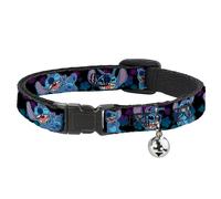 Cat Collar Breakaway with Bell Stitch 2-Expressions/2-Poses Tropical Flora Black