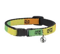 Cat Collar Breakaway with Bell Summer Essentials Color Block 1 NARROW Fits 8.5-1