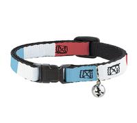 Cat Collar Breakaway with Bell Summer Essentials Color Block 4 NARROW Fits 8.5-1