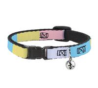 Cat Collar Breakaway with Bell Summer Essentials Color Block 6 NARROW Fits 8.5-1