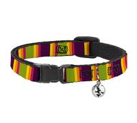 Cat Collar Breakaway with Bell Summer Essentials Color Block 7 NARROW Fits 8.5-1