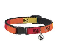 Cat Collar Breakaway with Bell Summer Essentials Color Block 9 NARROW Fits 8.5-1