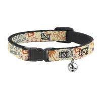 Cat Collar Breakaway with Bell Summer Harmony Collage Beige/Multi Color NARROW F