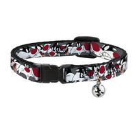 Cat Collar Breakaway with Bell Sylvester the Cat Expressions Gray NARROW Fits 8.