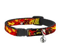 Cat Collar Breakaway with Bell The Flash BOOM-KABOOM NARROW Fits 8.5-12"