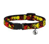 Cat Collar Breakaway with Bell THE INVINCIBLE IRON MAN Action Poses Black/Red/Ye