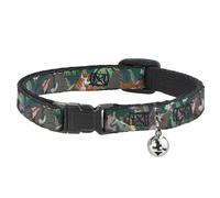Cat Collar Breakaway with Bell The Jungle Book 8-Character Group Greens NARROW F