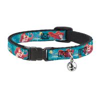 Cat Collar Breakaway with Bell The Little Mermaid Flounder and Sebastian Under t