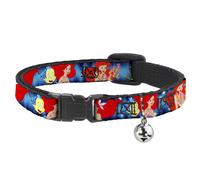 Cat Collar Breakaway with Bell The Little Mermaid Under the Sea Scenes NARROW Fi