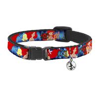 Cat Collar Breakaway with Bell The Little Mermaid Under the Sea Scenes NARROW Fi
