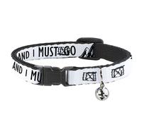 Cat Collar Breakaway with Bell THE MOUNTAINS ARE CALLING AND I MUST GO/Mountains