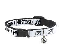 Cat Collar Breakaway with Bell THE MOUNTAINS ARE CALLING AND I MUST GO/Mountains