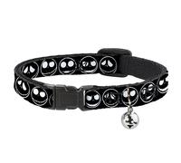 Cat Collar Breakaway with Bell The Nightmare Before Christmas Jack 5-Expressions
