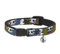 Cat Collar Breakaway with Bell The Powerpuff Girls and Donny Stripe Black/Multi