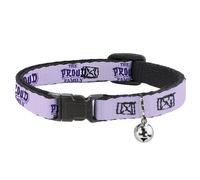 Cat Collar Breakaway with Bell THE PROUD FAMILY Title Logo Purples NARROW Fits 8