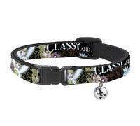 Cat Collar Breakaway with Bell Tinker Bell Floral Collage CLASSY AND SASSY NARRO