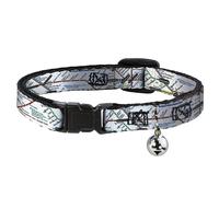 Cat Collar Breakaway with Bell Tokyo Subway NARROW Fits 8.5-12"