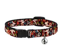 Cat Collar Breakaway with Bell Top Hat Pin Up Girl/Poker Chips Vertical Stripes