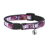 Cat Collar Breakaway with Bell Transparent Cheshire Cat Poses WE'RE ALL MAD HERE