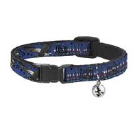Cat Collar Breakaway with Bell Truth and Justice Blue NARROW Fits 8.5-12"