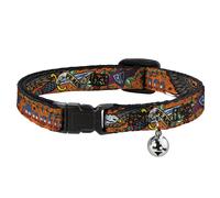 Cat Collar Breakaway with Bell Truth and Justice Orange NARROW Fits 8.5-12"