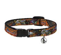 Cat Collar Breakaway with Bell Truth and Justice Orange NARROW Fits 8.5-12"