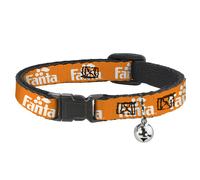 Cat Collar Breakaway with Bell Vintage Orange FANTA Logo Orange/White NARROW Fit