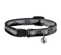 Cat Collar Breakaway with Bell Vivid SANTA MONICA Pier Skyline Grays/White NARRO