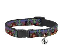 Cat Collar Breakaway with Bell Walking Zombies NARROW Fits 8.5-12"