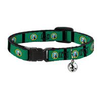 Cat Collar Breakaway with Bell Washington Flags/Black NARROW Fits 8.5-12"