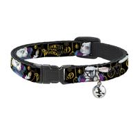 Cat Collar Breakaway with Bell White Rabbit Poses LOOKING FOR WONDERLAND/Clocks