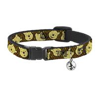 Cat Collar Breakaway with Bell Winnie the Pooh Expressions/Honeycomb Black/Brown