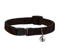 Cat Collar Breakaway with Bell Wood Grain Walnut NARROW Fits 8.5-12"