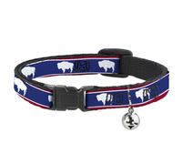 Cat Collar Breakaway with Bell Wyoming Flags Blison Silhouette NARROW Fits 8.5-1