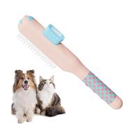 Cat Comb, Self-Cleaning Anti-Slip Grooming Tool with Metal Teeth, Easy Shedding Removal for Cats, Dogs, and Puppies, Pet Hair Comb for Indoor Home Grooming and Shedding Control