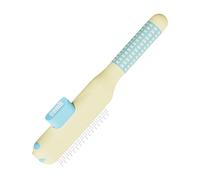 Cat Comb - Self-Cleaning Anti Slip, Metal Teeth Tool, Grooming Brush For Pets, Undercoat Rake Accessory, Top Performance Category, Blue Ergonomic Handle For Home