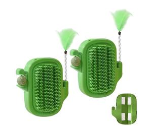 Cat Corner Scratch | Set di 2 pettini per cactus per capelli lunghi con giocattolo a forma di e palla di gatta per la stimolazione mentale sensoriale della riduzione dello stress