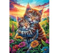 Cat Couple in Magical Forest Rompicapo 300 Pezzi Per Regalo Di Battesimo Cartone Spesso Per Bambini Fairy Tale Cute Animal Tema Baby Per Attività Educativa Con Confezione Regalo Da Passatempo 300 PCS