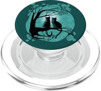 Cat Couple Watch The Full Moon Women Cute Aesthetic Pattern PopSockets PopGrip per MagSafe