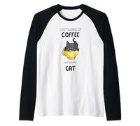 Cat Cozy Mystery Voglio Solo sorseggiare Un caffè e accarezzare Il Mio Gatto Maglia con Maniche Raglan