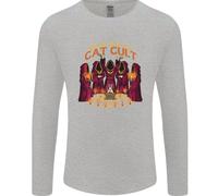 Cat Cult Evil Feline Devil Worship Satanic Uomo Long Sleeve T-Shirt
