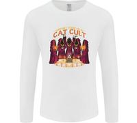 Cat Cult Evil Feline Devil Worship Satanic Uomo Long Sleeve T-Shirt