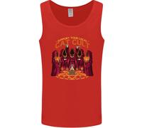 Cat Cult Evil Feline Devil Worship Satanic Uomo Vest Tank Top