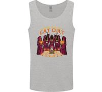 Cat Cult Evil Feline Devil Worship Satanic Uomo Vest Tank Top