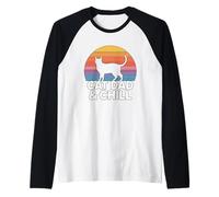 Cat Dad And Chill Maglia con Maniche Raglan