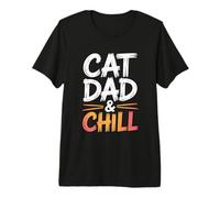 Cat Dad And Chill Maglietta Premium