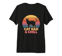 Cat Dad And Chill Maglietta Premium